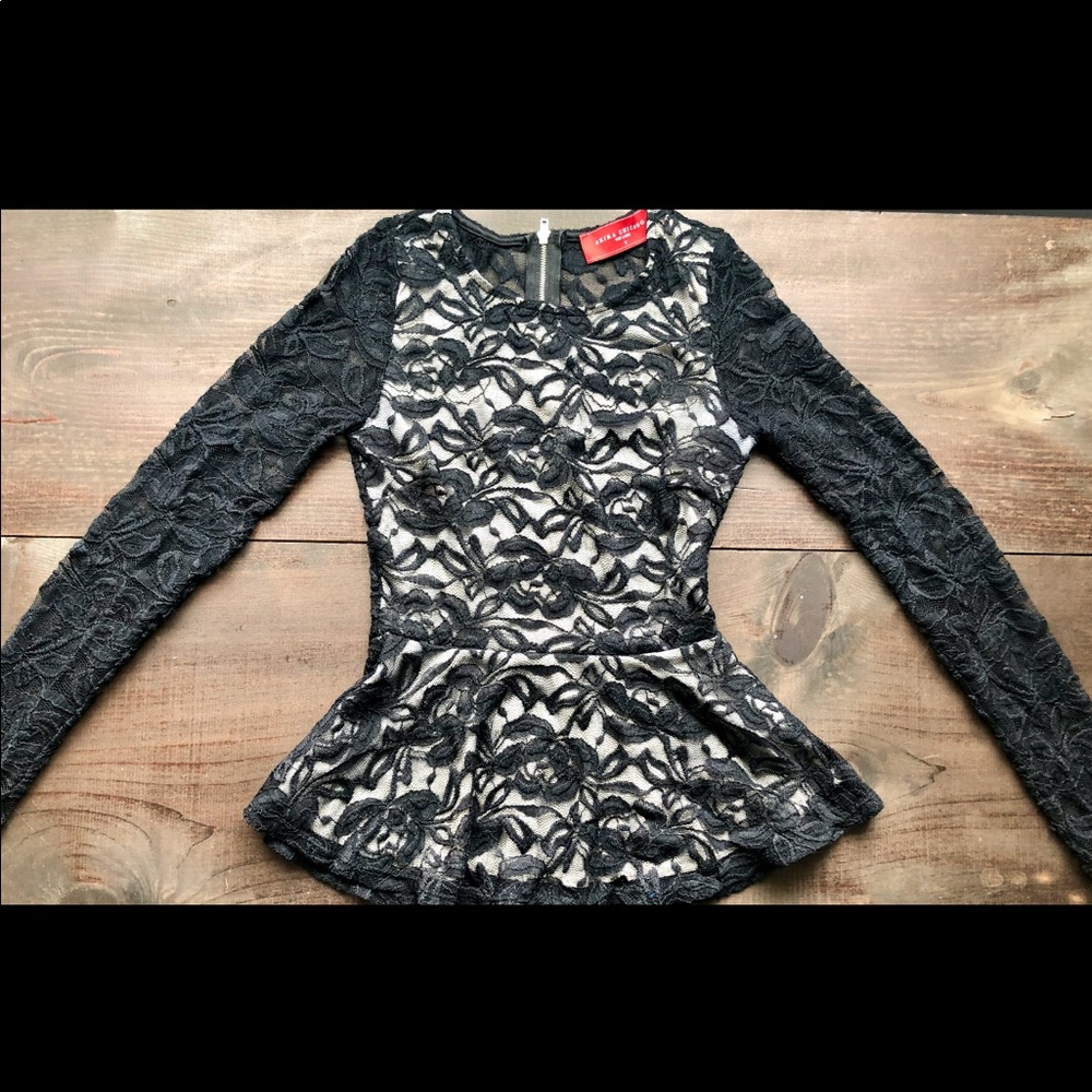 Lace Peplum Top